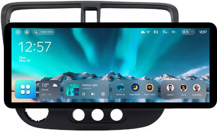 Магнитола для Honda Civic 7 2001-2005 левый руль - Teyes CC4 монитор 12.3" 2K QLED + рамка 9, Android 14, Быстрейшая, Snapdragon 680, DSP, CarPlay, 4G SIM-слот