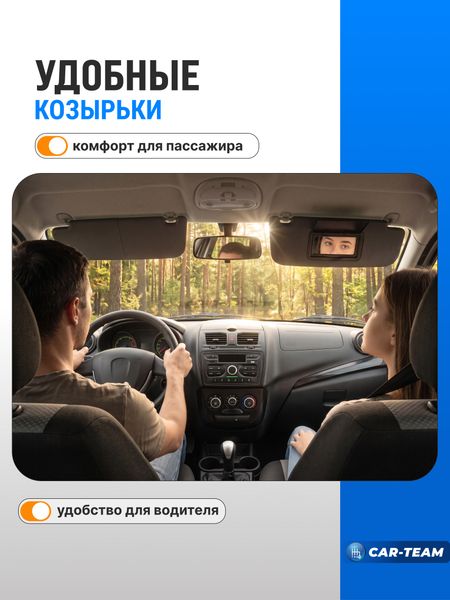Козырьки солнцезащитные черные Лада Гранта, Калина, Datsun, Гранта FL с одним зеркалом