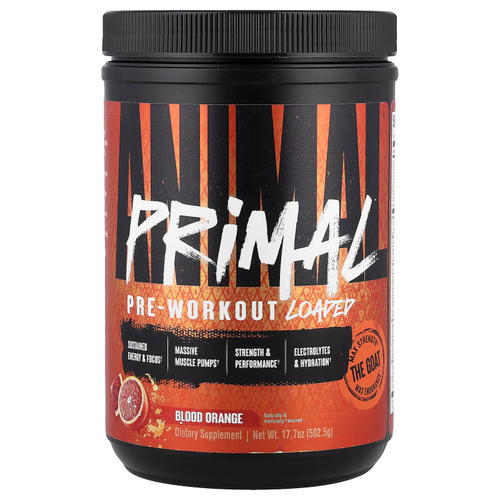 Animal, Primal™, предтренировочный комплекс, со вкусом красного апельсина, 502,5 г (17,7 унции)