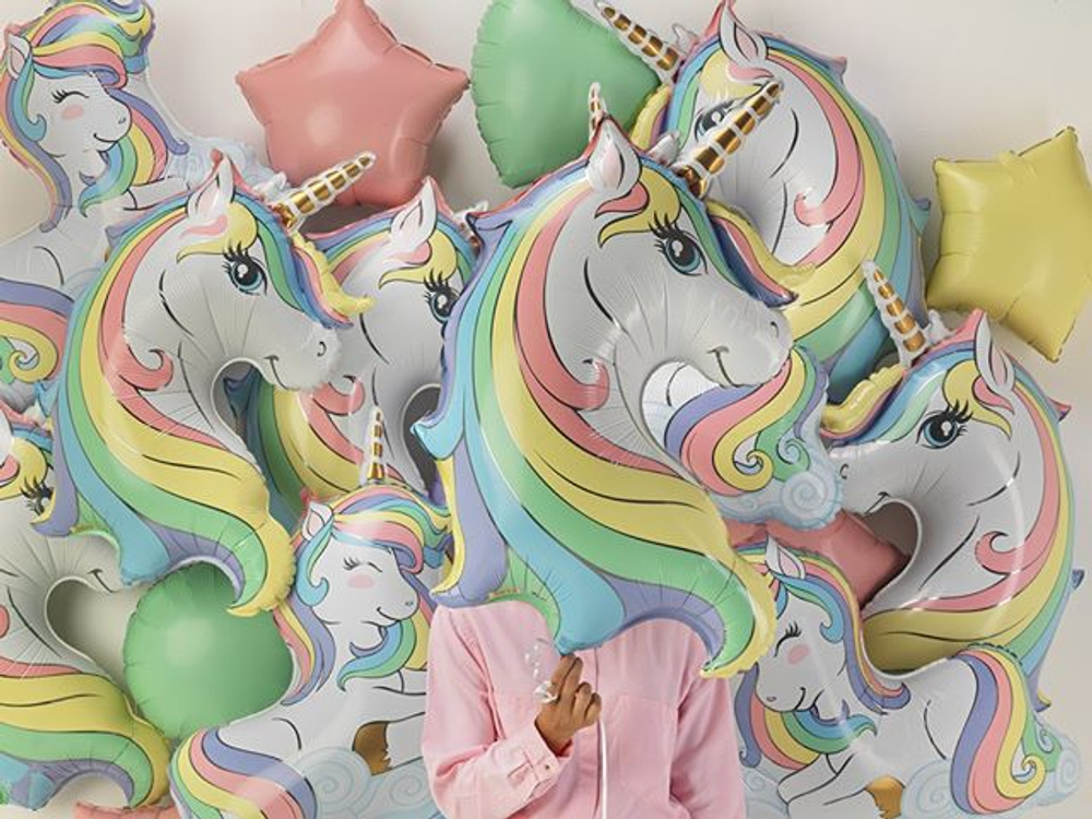 Фольгированный шар-фигура «Нежный единорог», 81 см