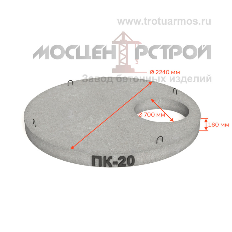 Плита перекрытия колодца ПК-20