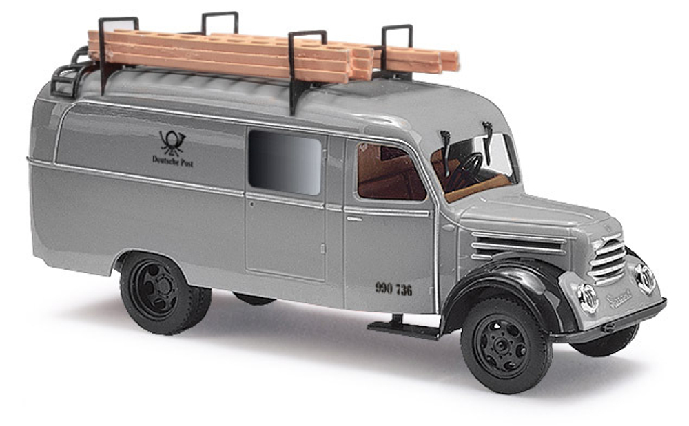 Фургон почтовый Robur Garant K 30, "Deutsche Post", серый (H0, 1:87)
