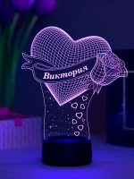 Ночник "Сердце с именем Виктория" - любимой девушке