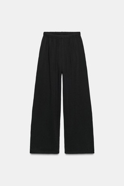 ZARA БРЮКИ-ДЖОГГЕРЫ СВОБОДНОГО КРОЯ, ЧЕРНЫЙ