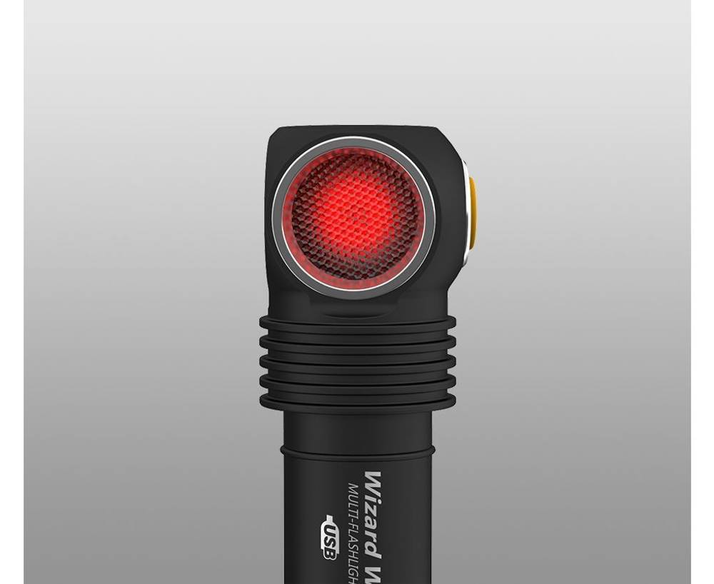 Фонарь налобный Armytek Wizard WR Magnet USB + 18650 / Белый и красный свет / 1300 лм и 320 лм