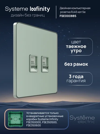 Розетка компьютерная RJ-45 Cat 5e 2-я Systeme Electric Infinity Таежное утро FSE000885