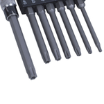 KING TONY (2128PR) Набор вставок (бит) с воротком-битодержателем 1/4", TORX с отверстием, T10-T40, 8 предметов