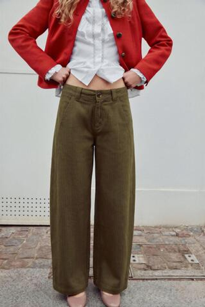 БРЮКИ BARREL В ПОЛОСКУ — ZARA