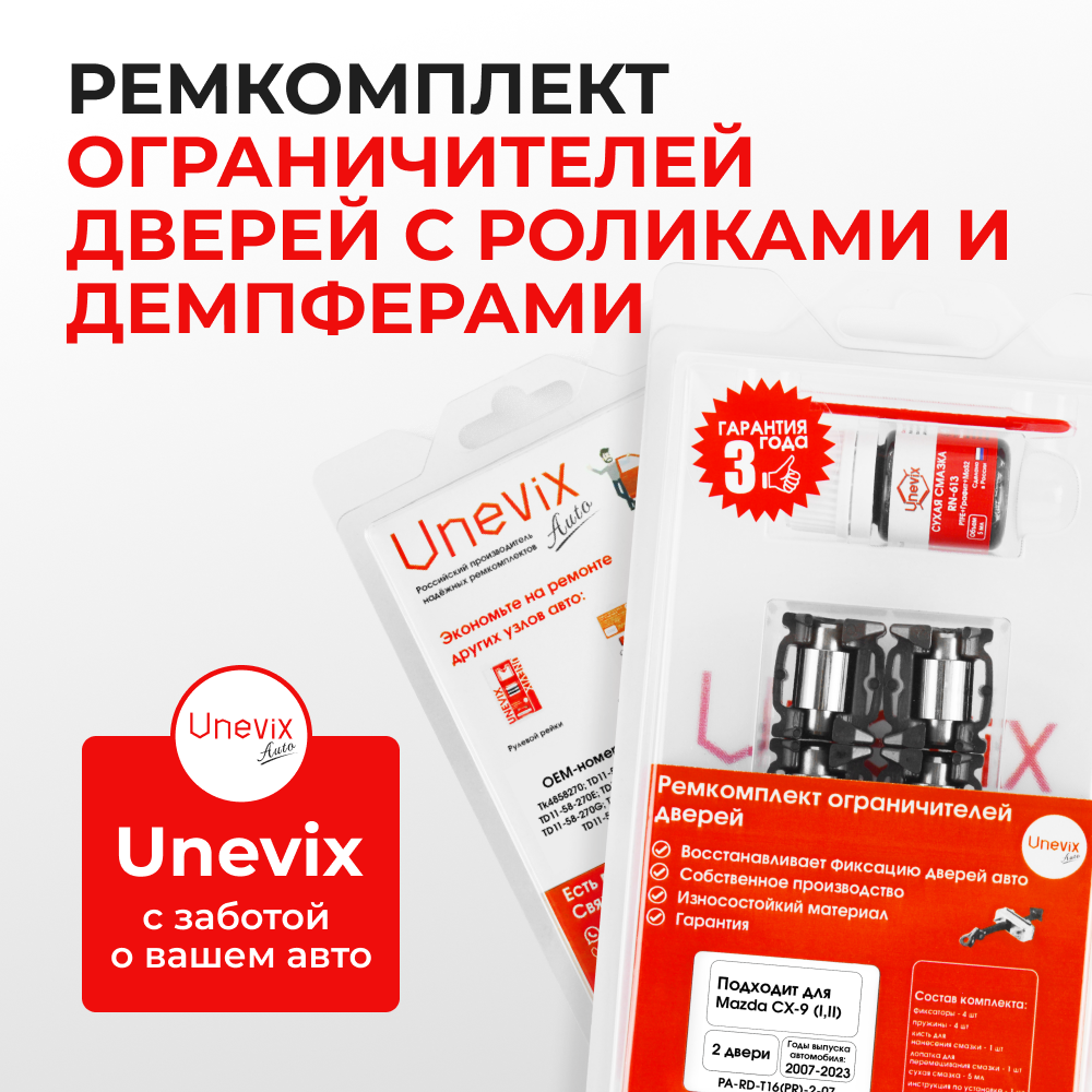 Ремкомплект ограничителей дверей Mazda CX-9 (I-II) TB; TC (2 двери, тип 16(PR)) 2007-2023