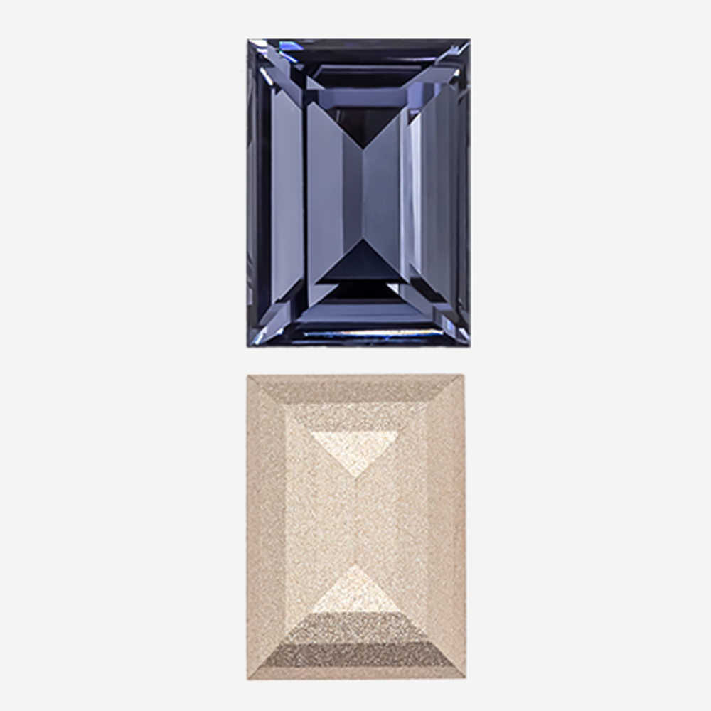 Кристалл Прямоугольник (Step Cut Fancy Stone), оттенок "Танзанит"/"Tanzanite", 18*13мм