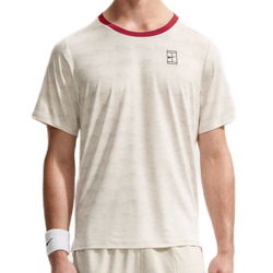 Мужская футболка Nike Court Dri-Fit Advantage Print - light beige/tough red/black