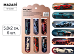 Набор закладок магнитных 6шт. "Авто" 5.8х2см. 6 дизайнов (Mazari)