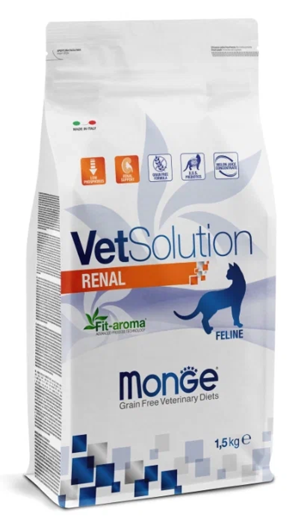 Сухой корм диетический Monge VetSolution Cat Renal Ренал для кошек при ХПН 1,5 кг