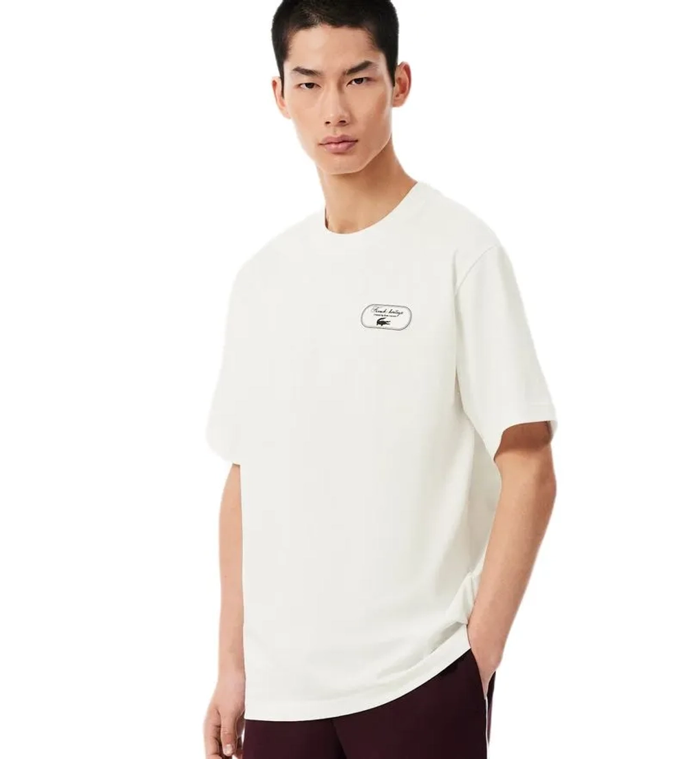 Теннисная футболка Lacoste Ultra Dry Tennis Heritage Graphic - white