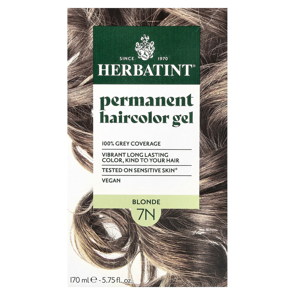 Herbatint, Стойкая гель-краска для волос, 7N блонд, 135 мл (4,56 жидкой унции)