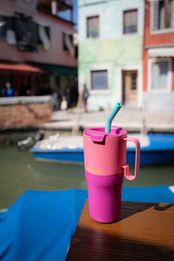 Термостакан Klean Kanteen Rise Tumbler 26oz Straw Lid (770 мл) Pink Lemonade Kaleidoscope
