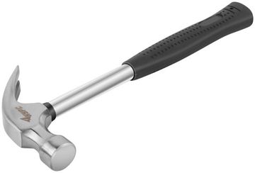 Молоток-гвоздодер, металлическая ручка, резиновая рукоятка 29 мм, 450 гр.
