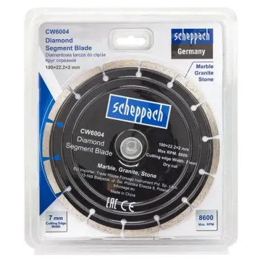 Круг отрезной 180*22,2*2мм Scheppach Sch-CW6004