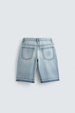 ZARA ДЖИНСОВЫЕ ШОРТЫ RELAXED FIT, ГОЛУБОЙ