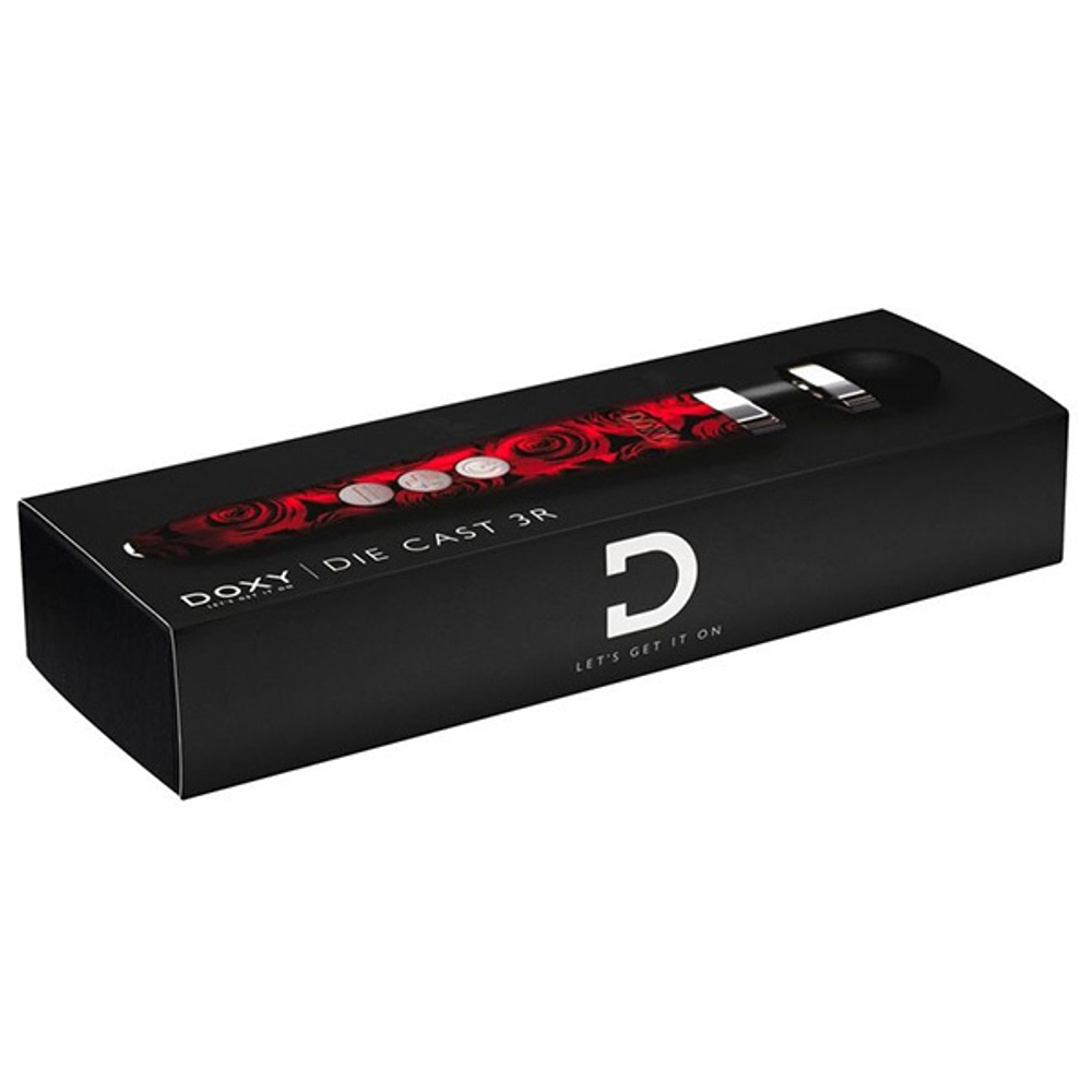 Беспроводной вибратор-вонд 28см принт Розы Doxy Die Cast 3R Massage Wand Roses