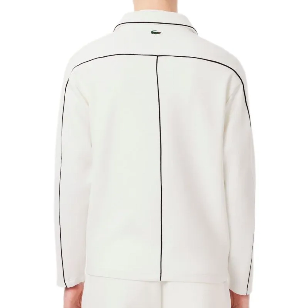 Мужская теннисная кофта Lacoste Tennis Heritage Zipped Badge Accent - white/navy blue