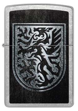 Зажигалка Zippo Dragon Design с покрытием Street Chrome, латунь/сталь, серебристая, 38x13x57 мм