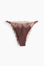Трусы Brazilian Tanga из микрофибры и кружева - H&M