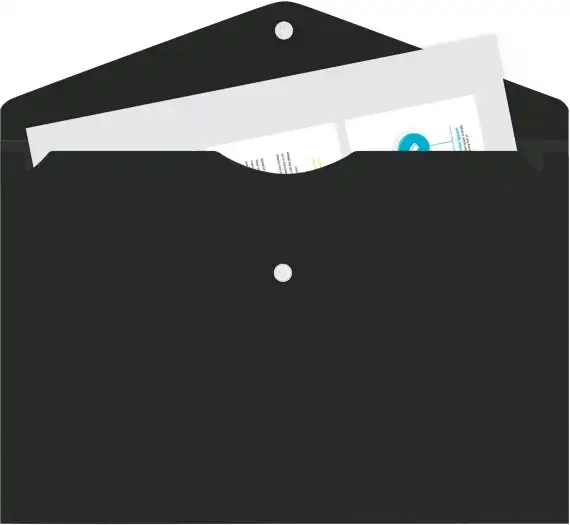 Конверт на кнопке Бюрократ DeLuxe DL801BLCK/1 A4 пластик 0.18мм черный