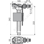 Арматура для бачка наливная 1/2" боковое подключение Alca Plast A150-1/2"