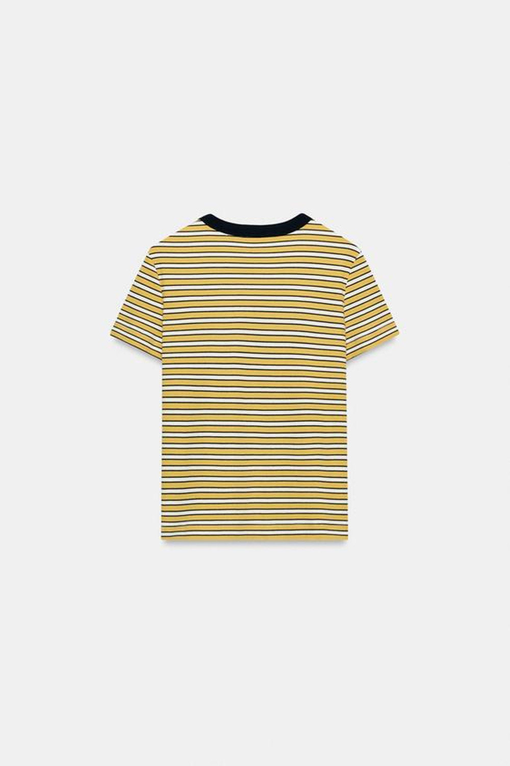 ZARA ФУТБОЛКА INTERLOCK С КОРОТКИМ РУКАВОМ, ЖЕЛТЫЙ