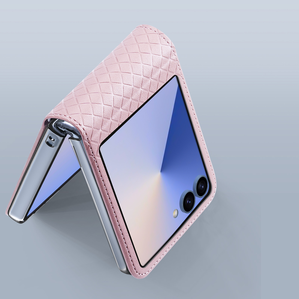 Чехол розового цвета из искусственной кожи от Dux Ducis для Samsung Galaxy Flip 7, серия Bril Series Case