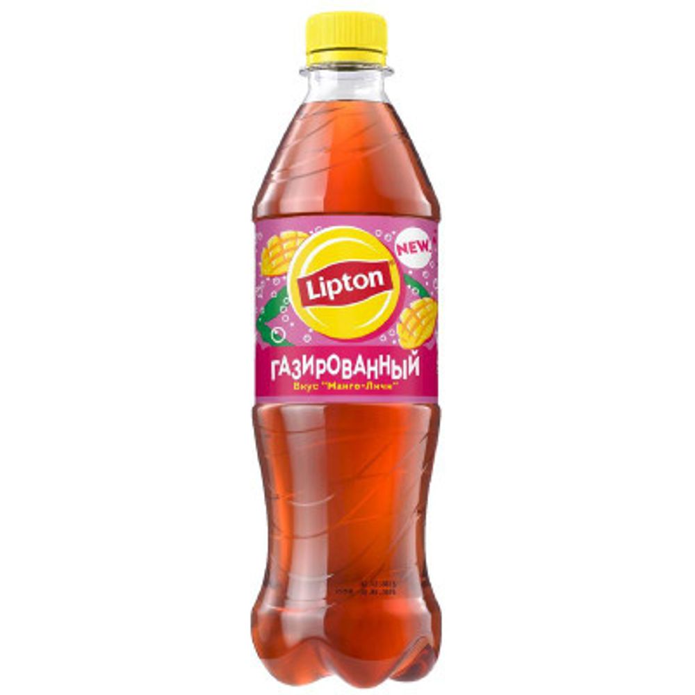 Холодный чай Lipton манго-личи черный газированный, 1л