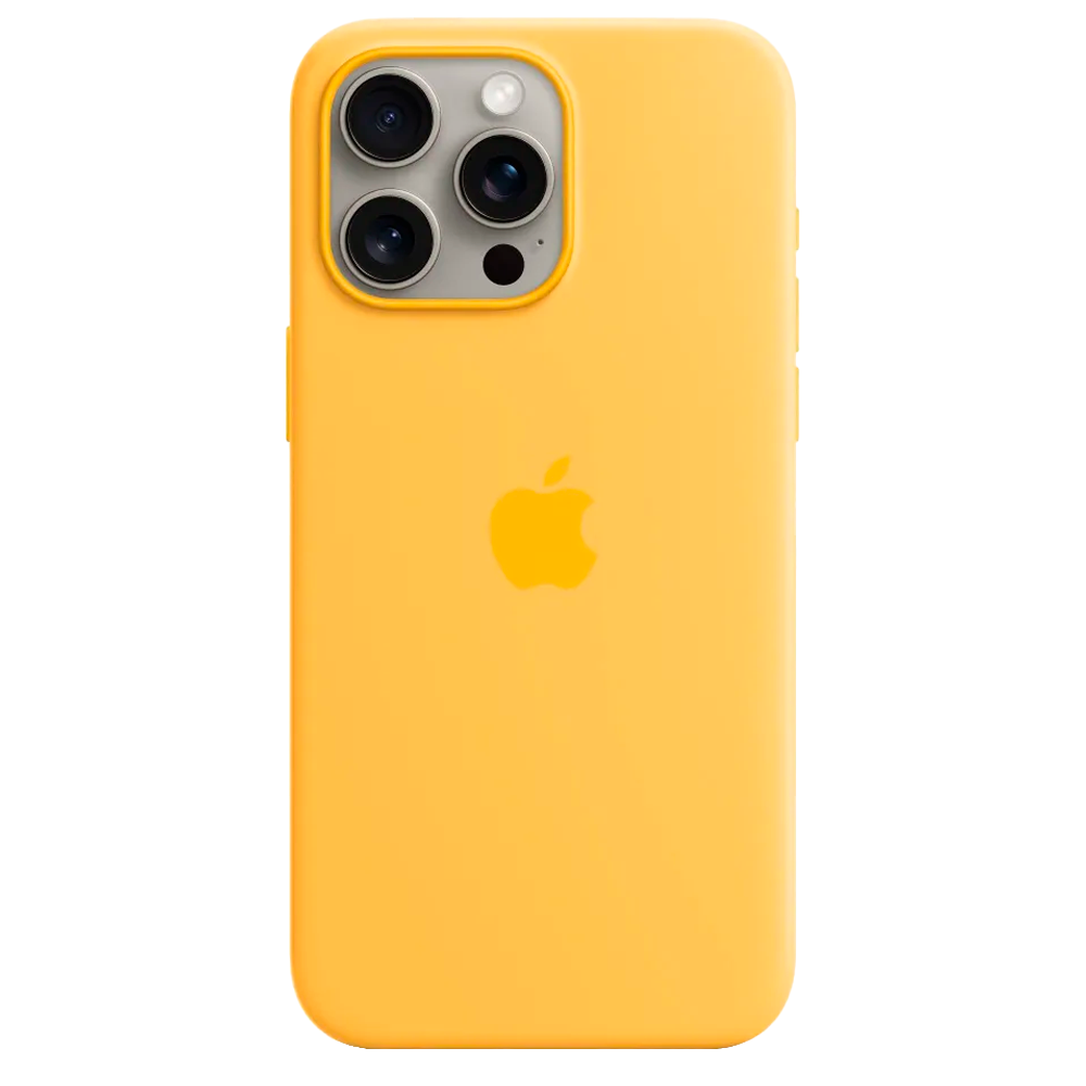 Силиконовый чехол с поддержкой MagSafe Apple Silicone Case для iPhone 15 Pro Max, Sunshine (Лучезарный желтый)