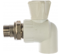Вентиль для радиатора угловой VALFEX PP-R 25 х3/4" белый 1шт 1014725034