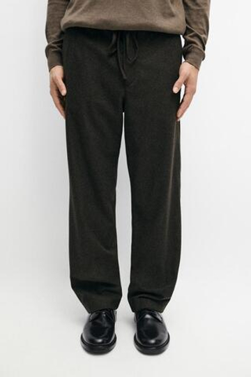 Massimo Dutti Брюки из смесовой шерстяной фланели, коричневый
