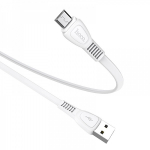 Кабель HOCO X40 USB-microUSB 2.4A 1м плоский TPE White