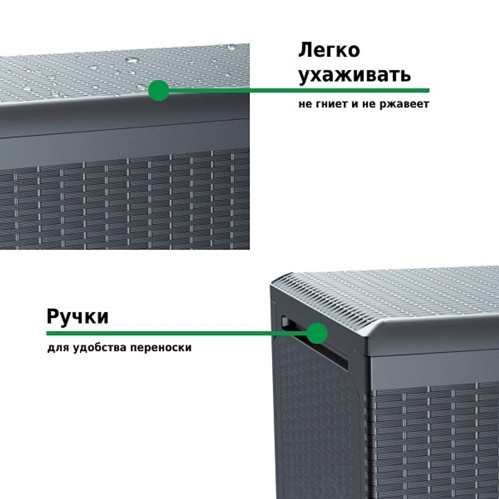 Пластиковый сундук Prosperplast Boxe Rato Plus 290 л anthracite