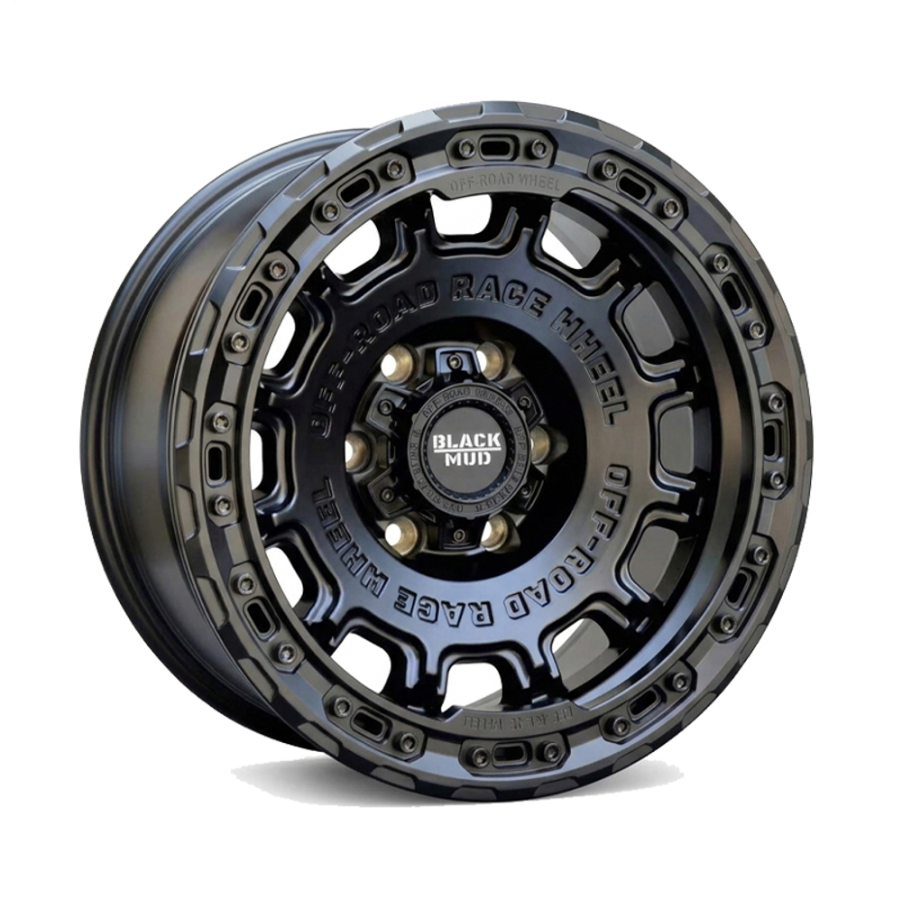 РАСПРОДАЖА ОСТАТКОВ! Диск колёсный литой BLACK MUD M530B с бедлоком R17 8,5 ET0 Matte Black W Beadlock Ring