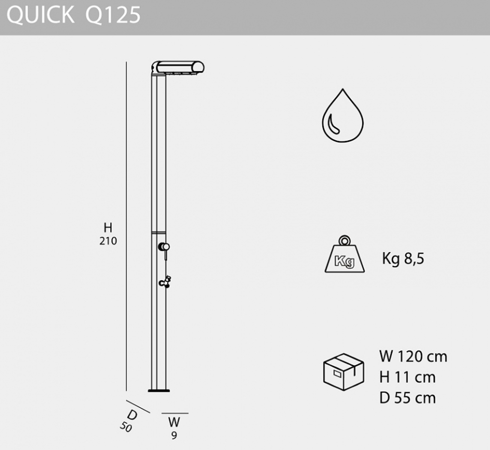 Душ уличный Arkema Quick Q125, матовый шифер