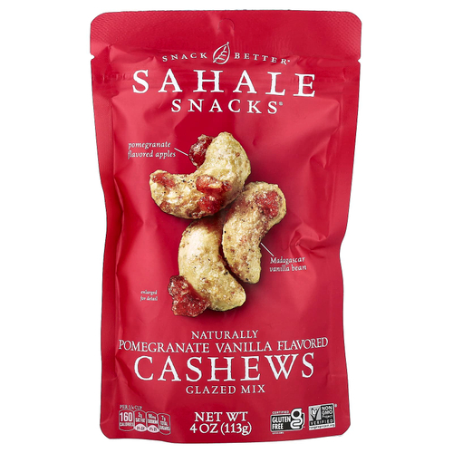 Sahale Snacks, глазированная смесь, кешью с гранатом и ванилью, 113 г (4 унции)