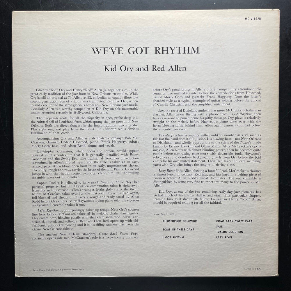 Kid Ory And Red Allen ‎– We've Got Rhythm (США 1960г.)