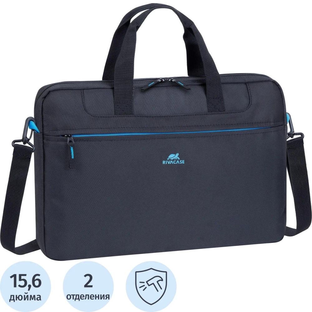 Сумка для ноутбука 15.6, RivaCase Regent, черная, 8037 Black