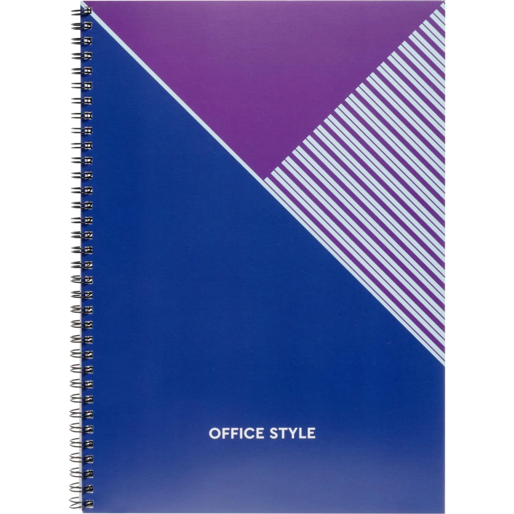 Бизнес-тетрадь Office Style А4 96 листов синяя в клетку на спирали