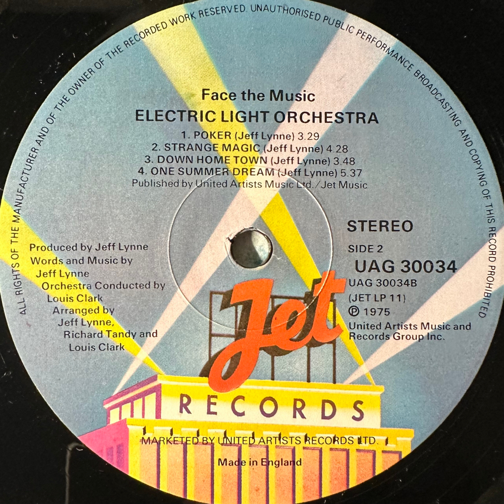 Electric Light Orchestra ‎– Face The Music (Англия 1977г.)