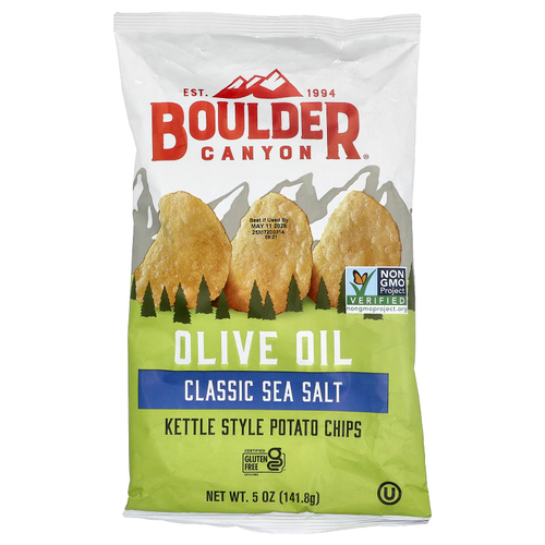 Boulder Canyon, Картофельные чипсы с оливковым маслом, классическая морская соль, 141,8 г (5 унций)