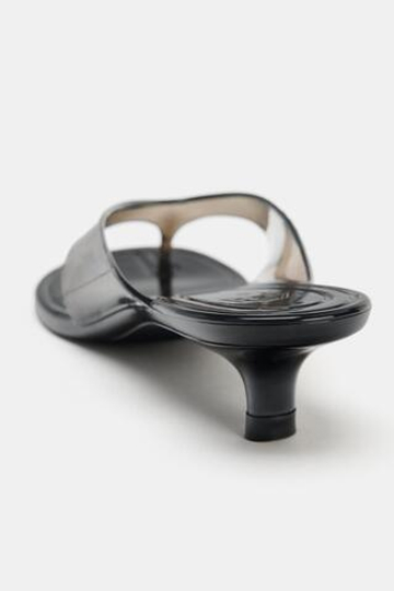 ZARA БОСОНОЖКИ KITTEN JELLY, ЧЕРНЫЙ