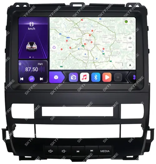 Магнитола для Toyota Land Cruiser Prado 120, Lexus GX470 (экран климата внизу) - Kuberg SF-9696-1 Android 10, 4G SIM-слот