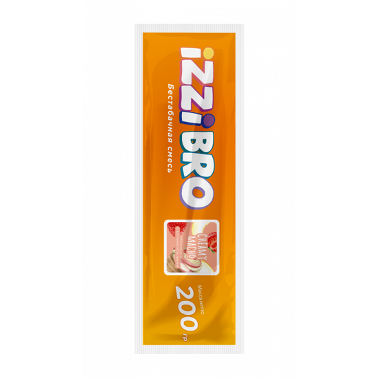 Бестабачная смесь IZZIBRO с ароматом Мороженое с клубникой и дыней (Creamy Macho), 200 гр