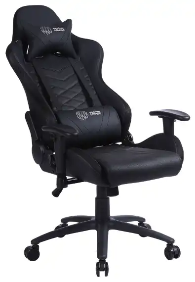 Кресло игровое Cactus CS-CHR-0099 черный экокожа с подголов. крестов. сталь