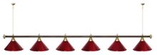Лампа STARTBILLIARDS 6 пл. (плафоны антик медь,штанга золотая,фурнитура золото)
